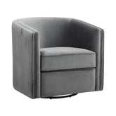 ACCENT CHAIR, GRAY VELVET 1038GY-1