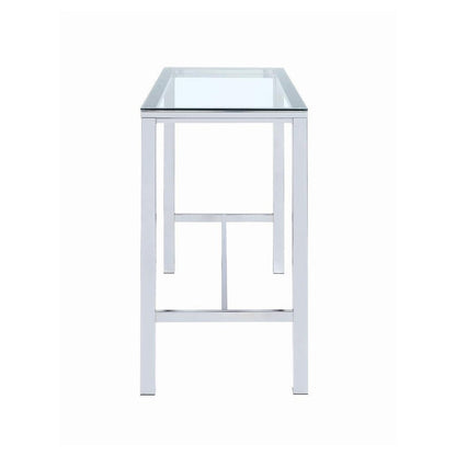 Tolbert Bar Table with Glass Top Chrome 104873