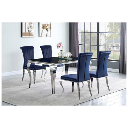 Carone Rectangular Dining Table Chrome and Black 105071