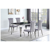 Carone Rectangular Dining Table Chrome and Black 105071
