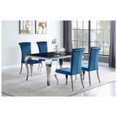 Carone Rectangular Dining Table Chrome and Black 105071