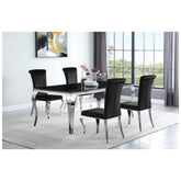 Betty Upholstered Side Chairs Black and Chrome (Set of 4) 105072