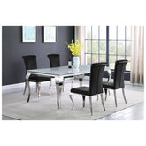 Betty Upholstered Side Chairs Black and Chrome (Set of 4) 105072