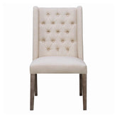 Batson Tufted Side Chairs Dark Brown and Beige (Set of 2) 105143