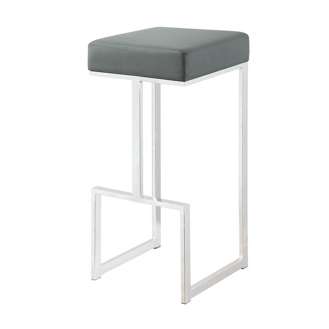 Gervase Square Bar Stool Grey and Chrome 105262