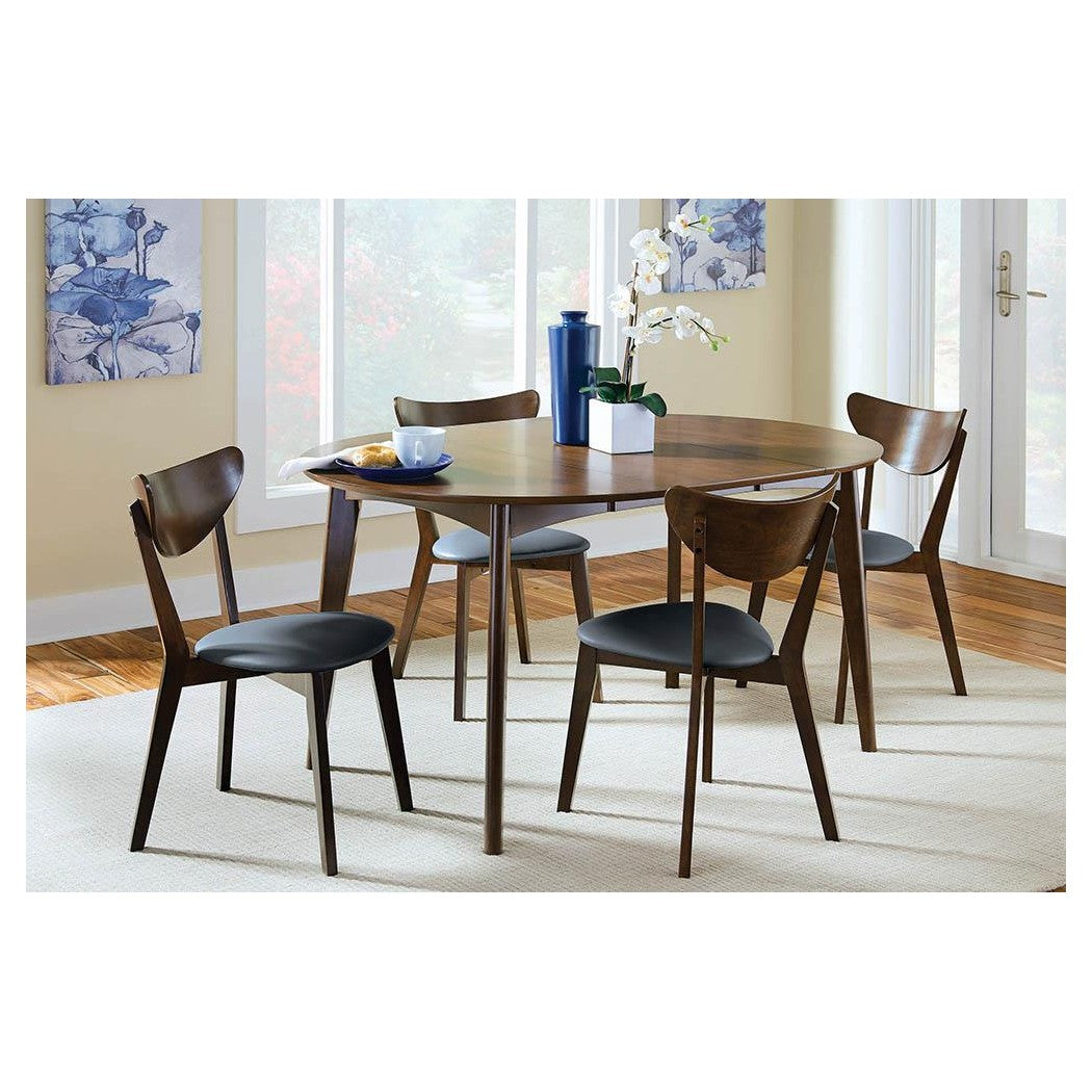 Malone Upholstered Dining Chairs Dark Walnut and Black (Set of 2) 105362