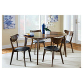 Malone Upholstered Dining Chairs Dark Walnut and Black (Set of 2) 105362