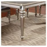 Danette Rectangular Dining Table with Leaf Metallic Platinum 106471