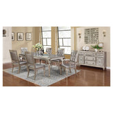 Danette Rectangular Dining Table with Leaf Metallic Platinum 106471