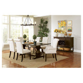 Parkins Double Pedestals Dining Table Rustic Espresso 107411