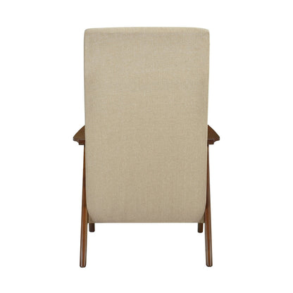 ACCENT CHAIR, LIGHT BROWN TEXTURED FABRIC 1077BR-1