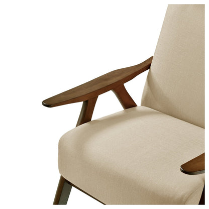 ACCENT CHAIR, LIGHT BROWN TEXTURED FABRIC 1077BR-1