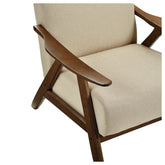ACCENT CHAIR, LIGHT BROWN TEXTURED FABRIC 1077BR-1