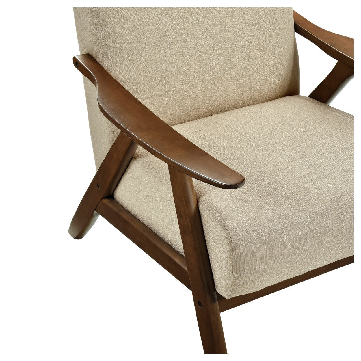 ACCENT CHAIR, LIGHT BROWN TEXTURED FABRIC 1077BR-1