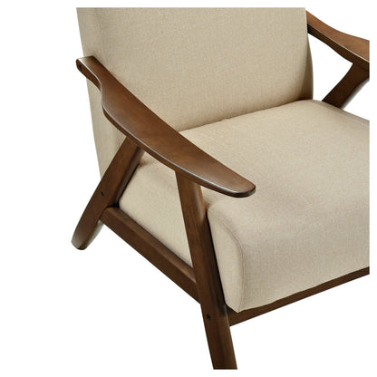 ACCENT CHAIR, LIGHT BROWN TEXTURED FABRIC 1077BR-1