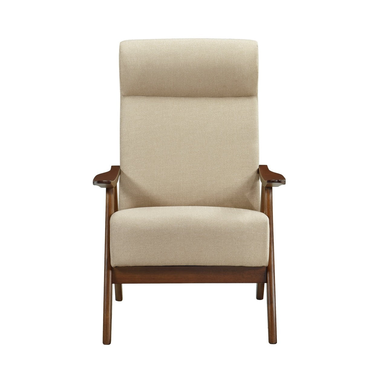 ACCENT CHAIR, LIGHT BROWN TEXTURED FABRIC 1077BR-1