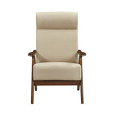 ACCENT CHAIR, LIGHT BROWN TEXTURED FABRIC 1077BR-1