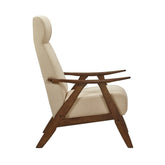 ACCENT CHAIR, LIGHT BROWN TEXTURED FABRIC 1077BR-1