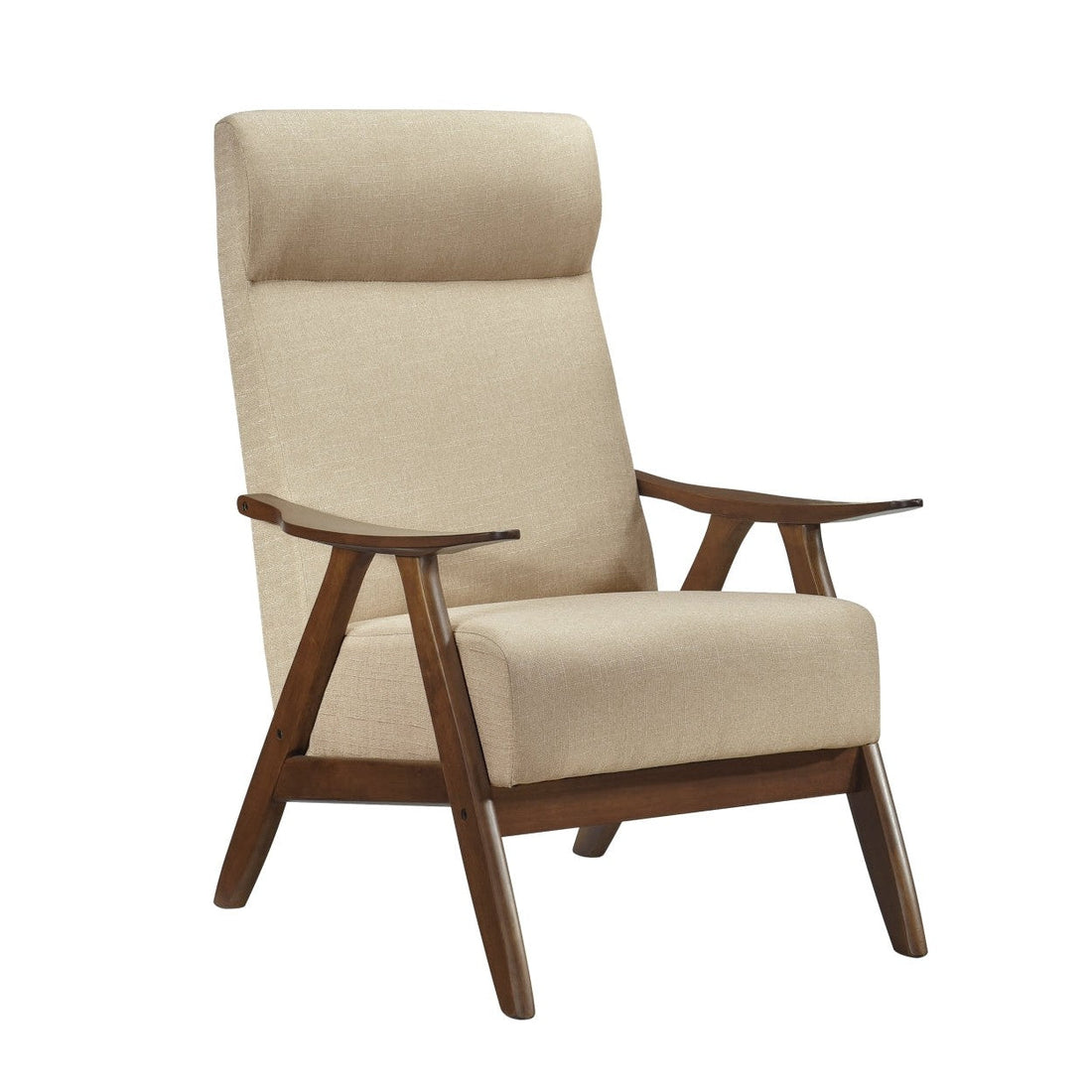 ACCENT CHAIR, LIGHT BROWN TEXTURED FABRIC 1077BR-1