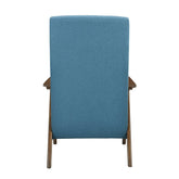 ACCENT CHAIR, BLUE TEXTURED FABRIC 1077BU-1