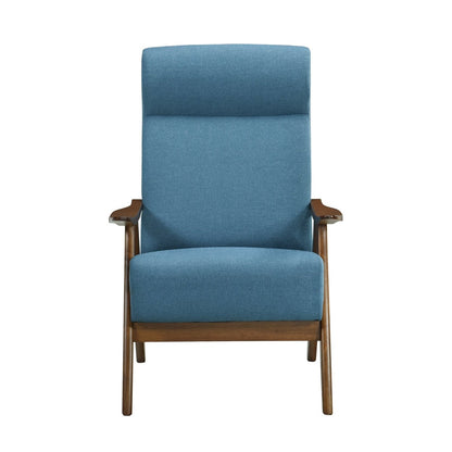 ACCENT CHAIR, BLUE TEXTURED FABRIC 1077BU-1
