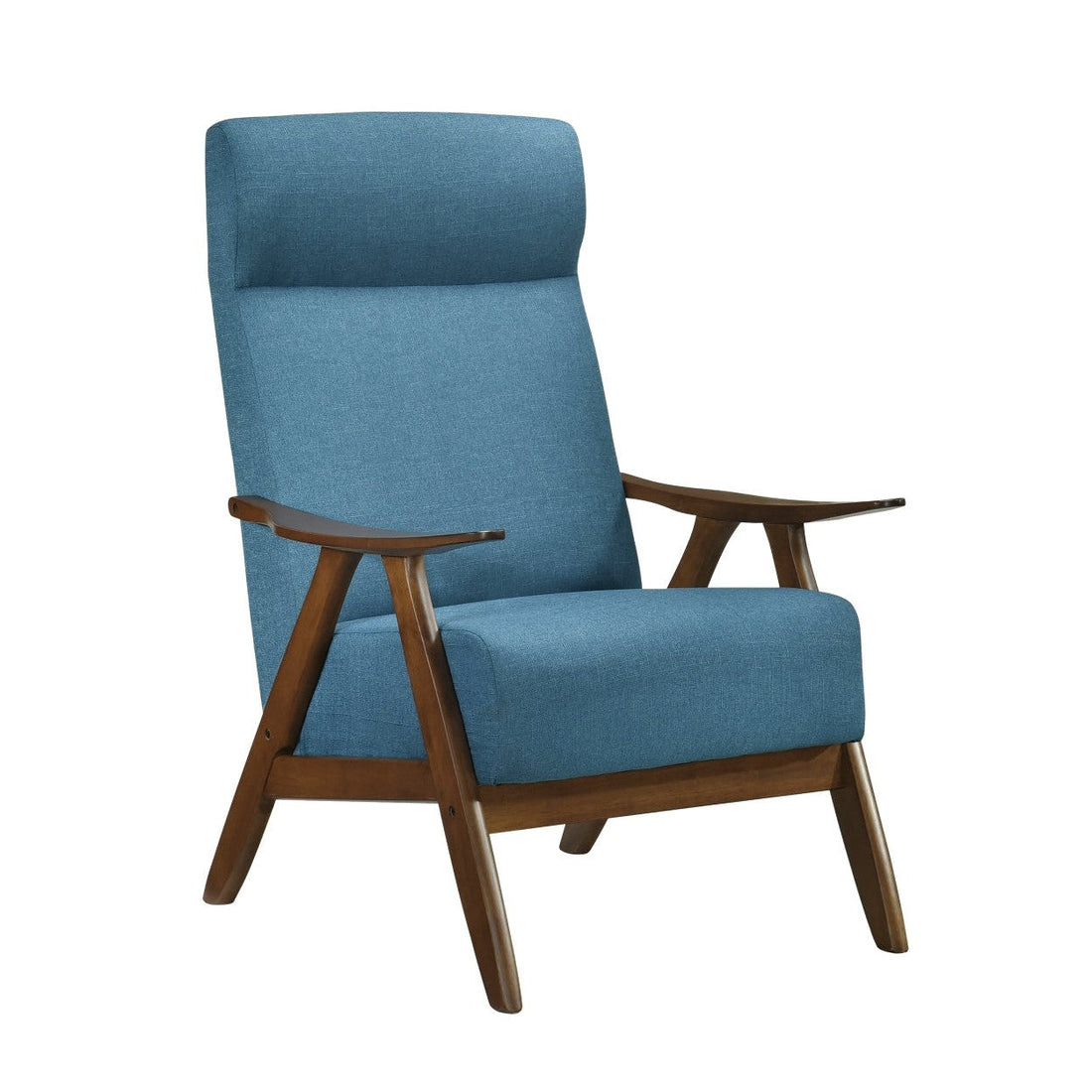 ACCENT CHAIR, BLUE TEXTURED FABRIC 1077BU-1