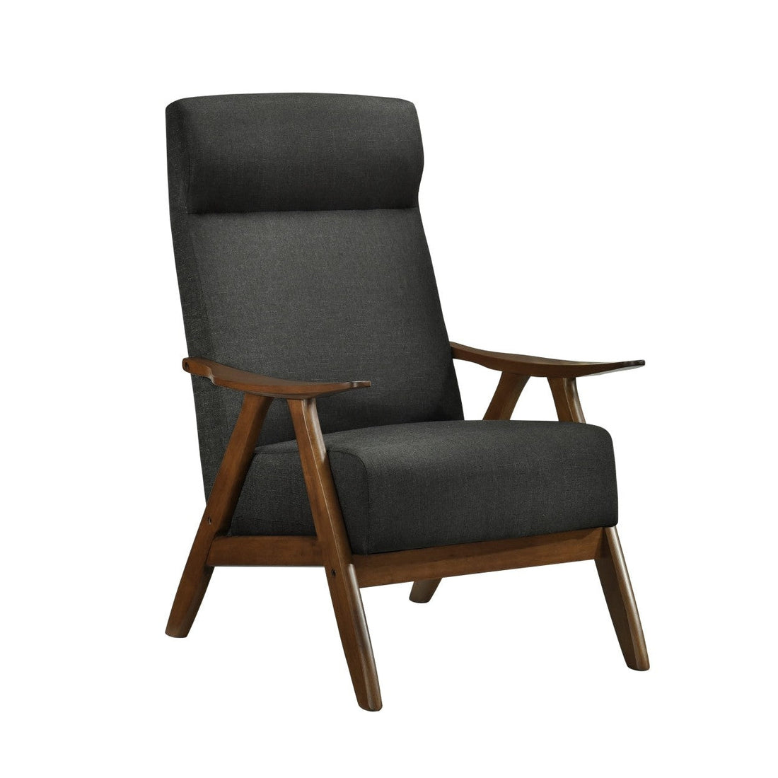 ACCENT CHAIR, DARK GRAY TEXTURED FABRIC 1077DG-1