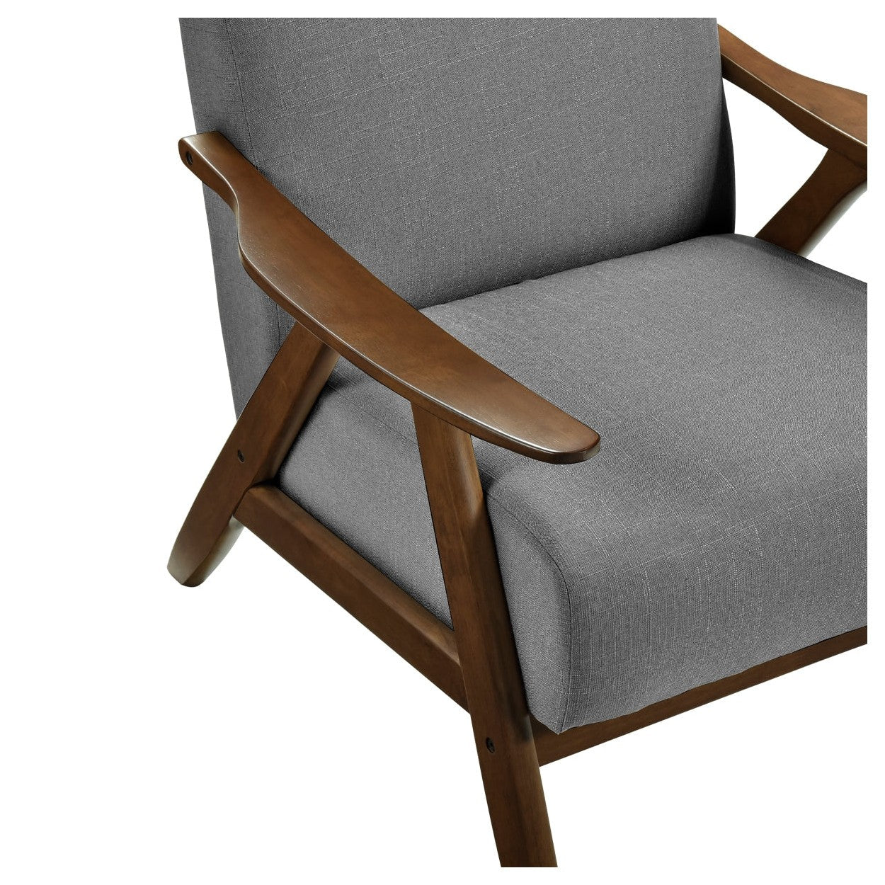 ACCENT CHAIR, GRAY TEXTURED FABRIC 1077GY-1