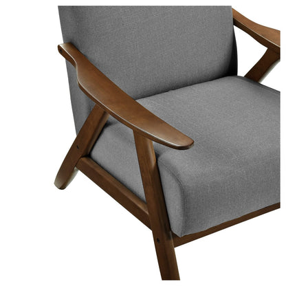 ACCENT CHAIR, GRAY TEXTURED FABRIC 1077GY-1