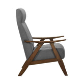 ACCENT CHAIR, GRAY TEXTURED FABRIC 1077GY-1