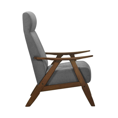 ACCENT CHAIR, GRAY TEXTURED FABRIC 1077GY-1