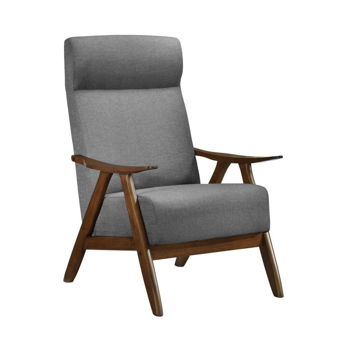 ACCENT CHAIR, GRAY TEXTURED FABRIC 1077GY-1