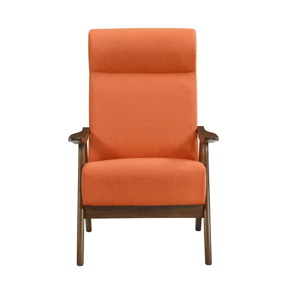 ACCENT CHAIR, ORANGE TEXTURED FABRIC 1077RN-1
