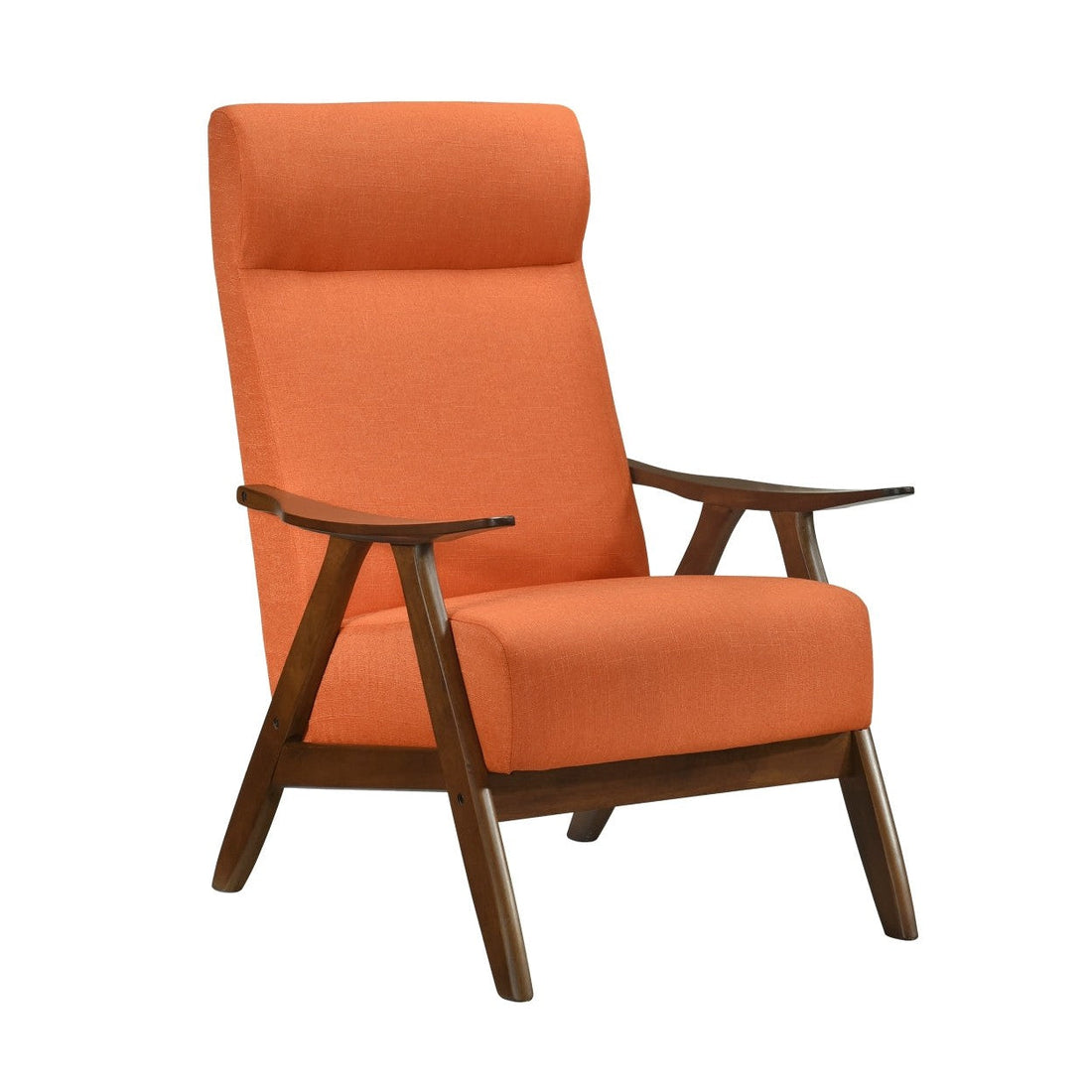 ACCENT CHAIR, ORANGE TEXTURED FABRIC 1077RN-1