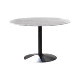 Bartole Round Dining Table White and Matte Black 108020