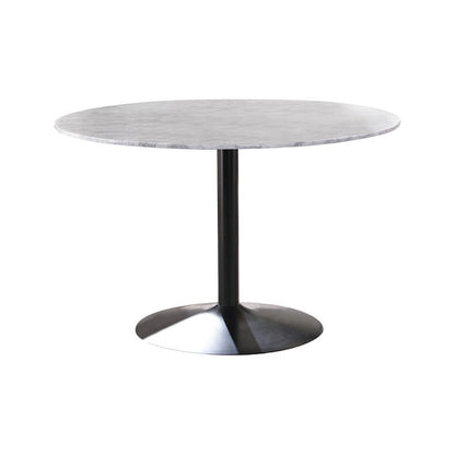 Bartole Round Dining Table White and Matte Black 108020
