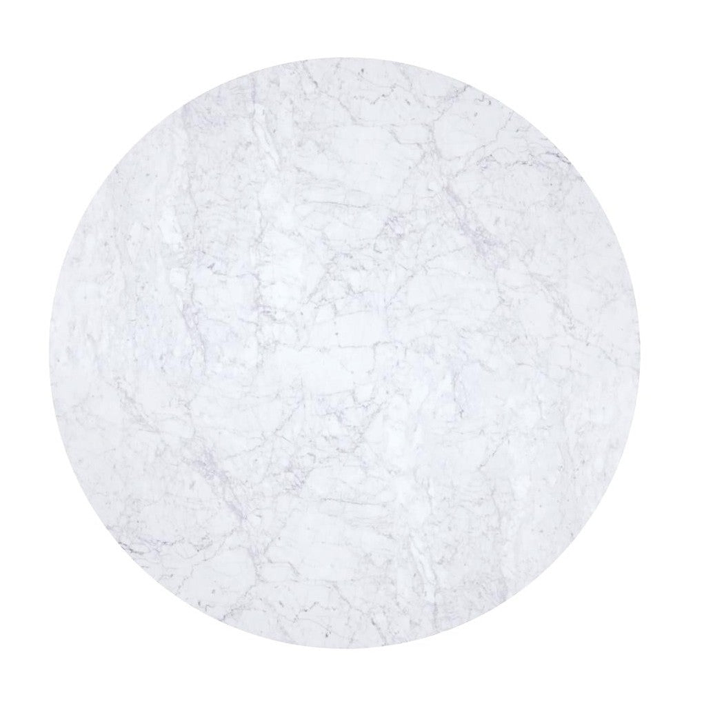 Bartole Round Dining Table White and Matte Black 108020