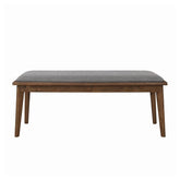 Alfredo Upholstered Dining Bench Grey and Natural Walnut 108083