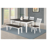 Kingman 4-drawer Dining Table Espresso and White 109541