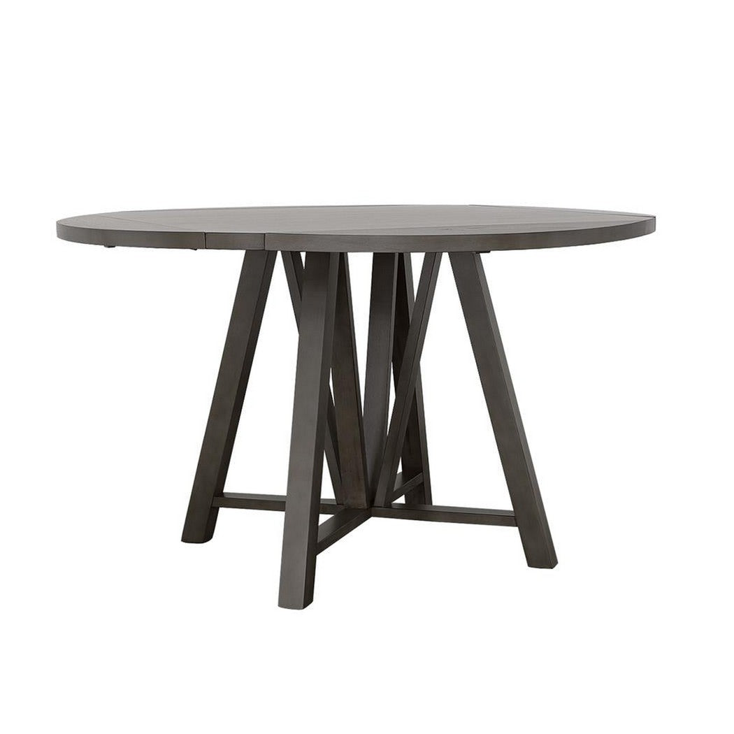 Athens Round Counter Height Table with Drop Leaf Barn Grey 109858