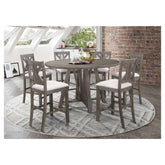 Athens Round Counter Height Table with Drop Leaf Barn Grey 109858