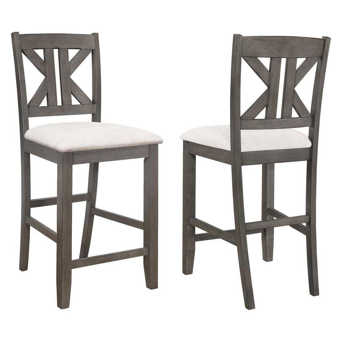 Athens Upholstered Seat Counter Height Stools Light Tan (Set of 2) 109859