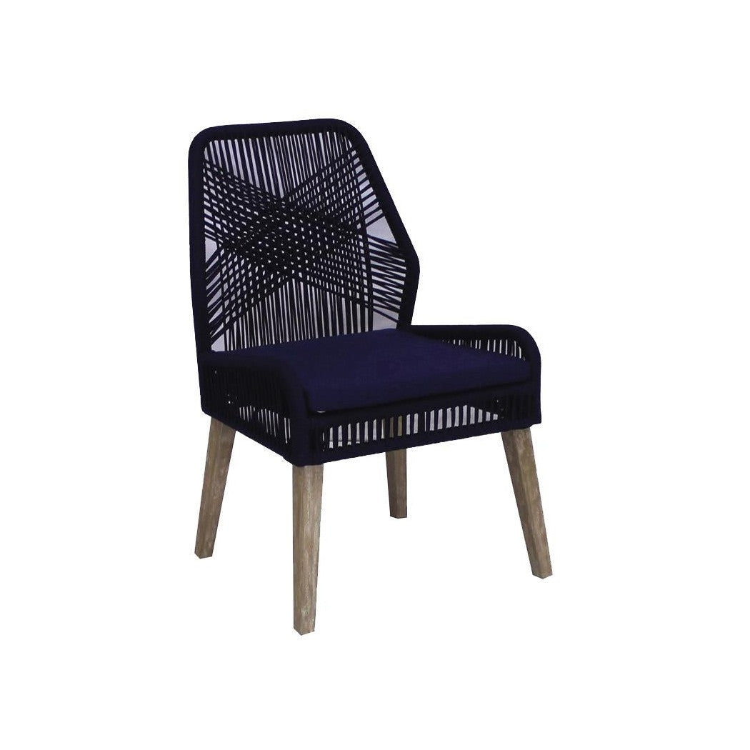 Nakia Woven Rope Dining Chairs Dark Navy (Set of 2) 110034