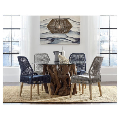 Nakia Woven Rope Dining Chairs Dark Navy (Set of 2) 110034