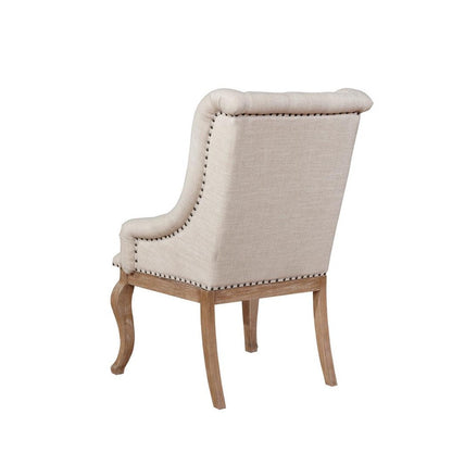 Brockway Cove Tufted Arm Chairs Cream and Barley Brown (Set of 2) 110293