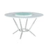 Abby Round Dining Table with Lazy Susan White and Chrome 110321
