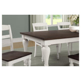 Madelyn Dining Table with Extension Leaf Dark Cocoa and Coastal White 110381