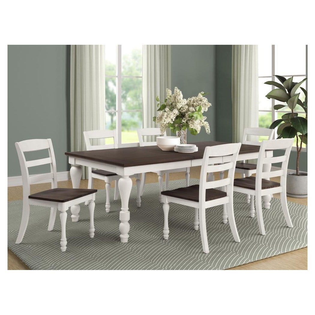 Madelyn Dining Table with Extension Leaf Dark Cocoa and Coastal White 110381