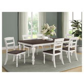 Madelyn Dining Table with Extension Leaf Dark Cocoa and Coastal White 110381