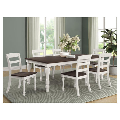 Madelyn Dining Table with Extension Leaf Dark Cocoa and Coastal White 110381